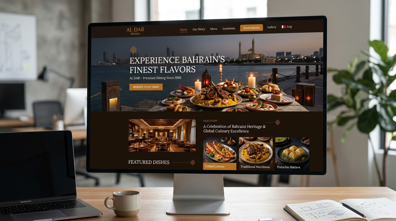 Al Dar Bahrain restaurant website design