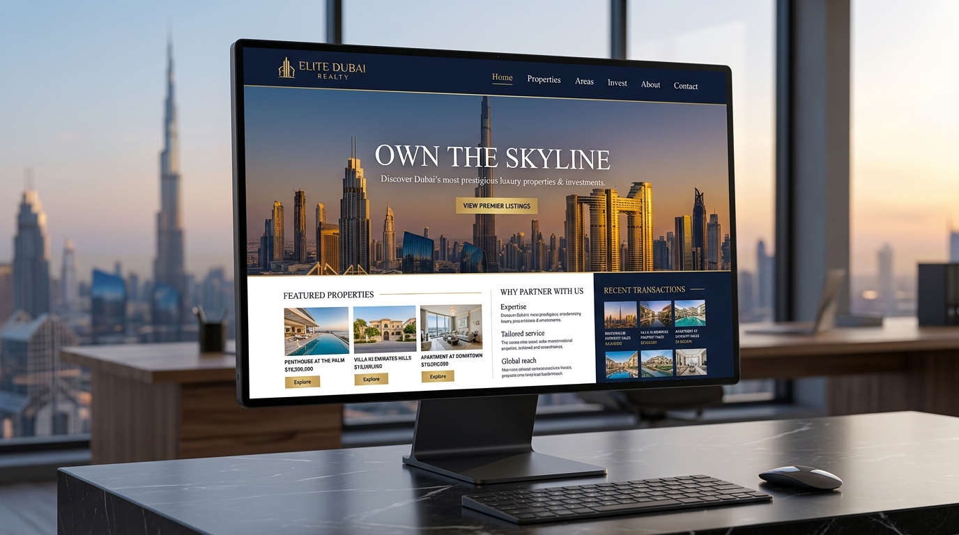 Elite Dubai Realty - Premium website design by Vylon Agency