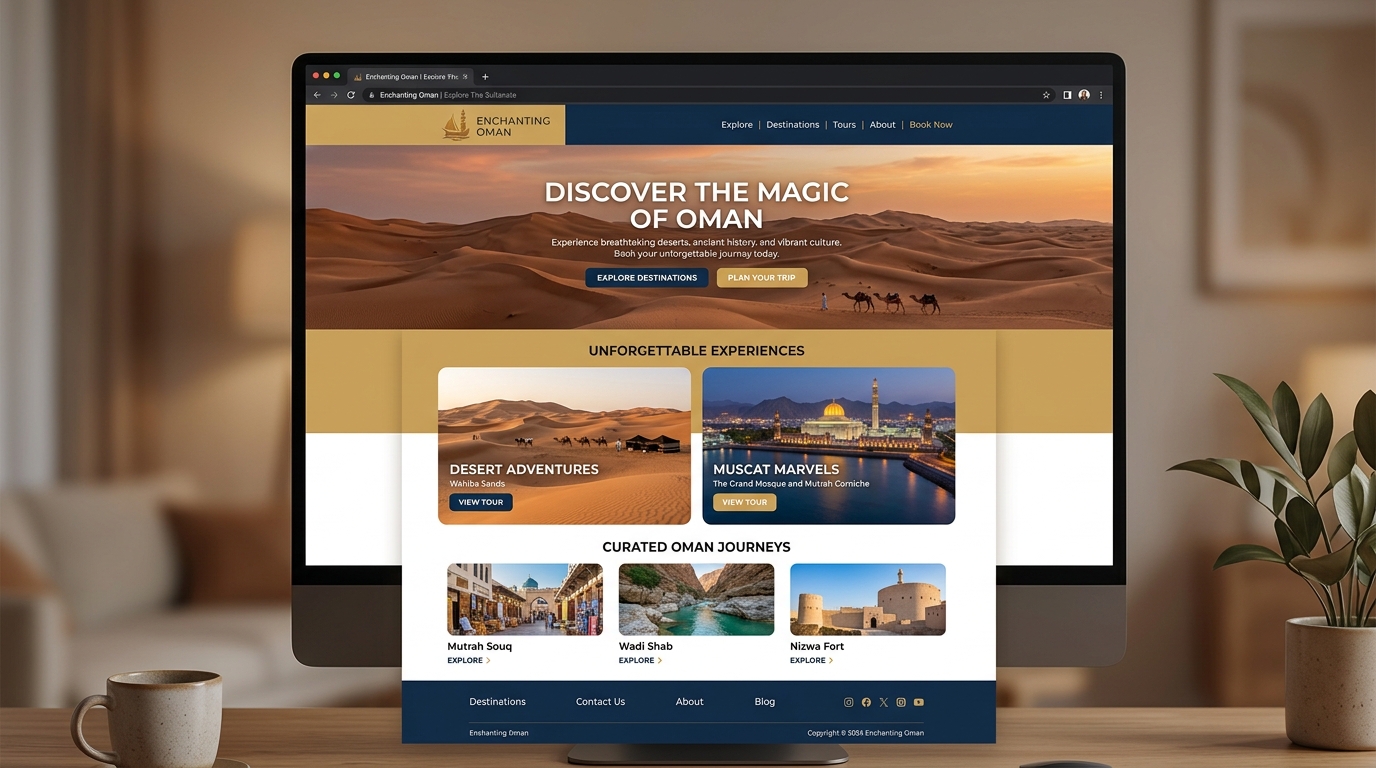 Enchanting Oman tourism website design